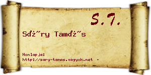 Sáry Tamás névjegykártya
